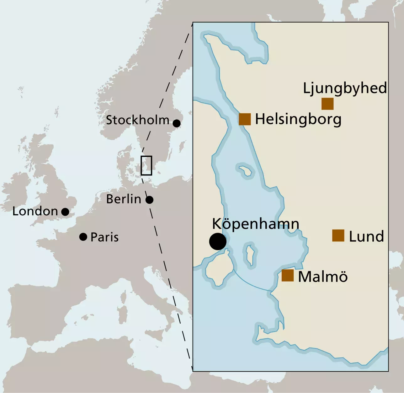 Karta över Lunds universitets Campus. Illustration.